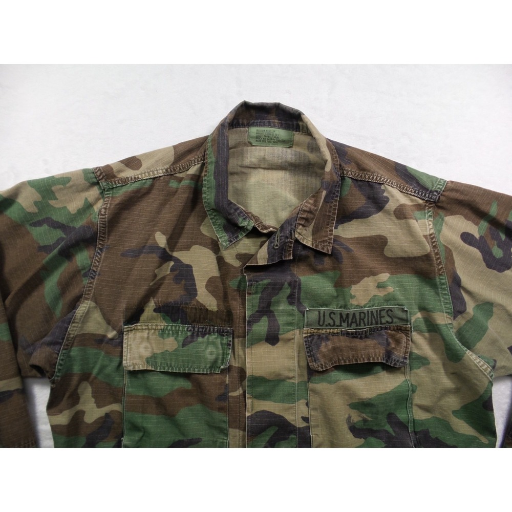 Military Coat Mens Size Medium Regular Green Woodland Camo BDU Combat Marines - Picture 3 of 13